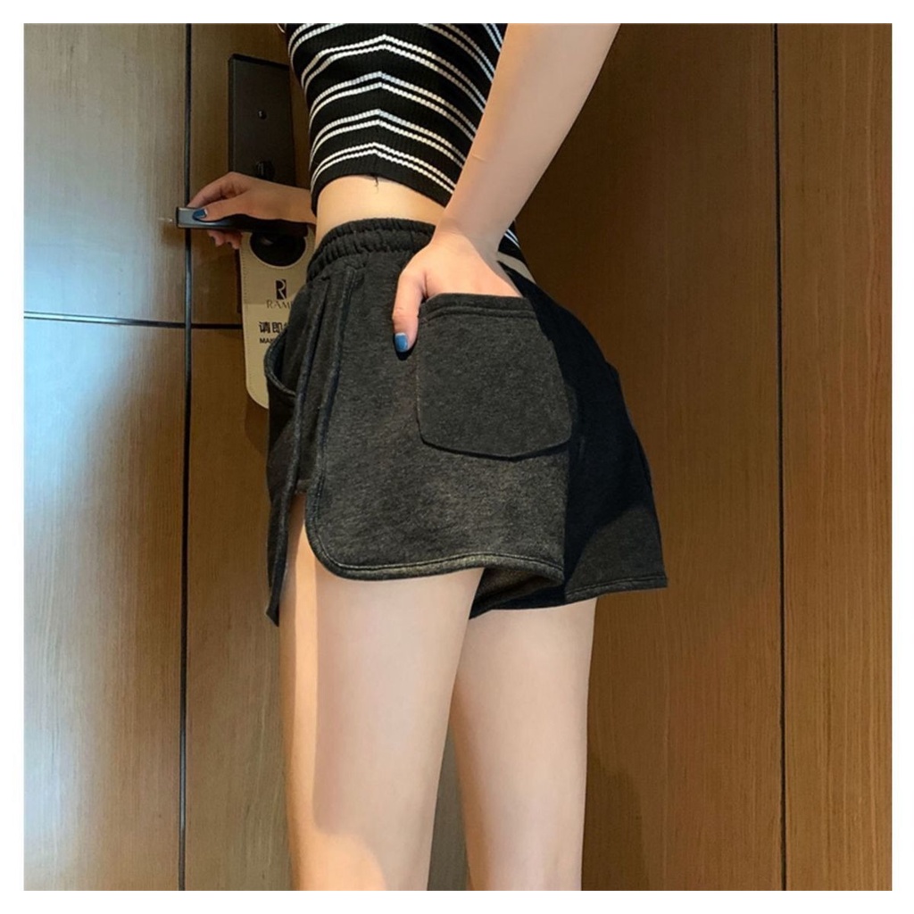 Quần đùi thể thao ZHELIHANGFEI lưng cao ống rộng thời trang mùa hè dành cho nữ