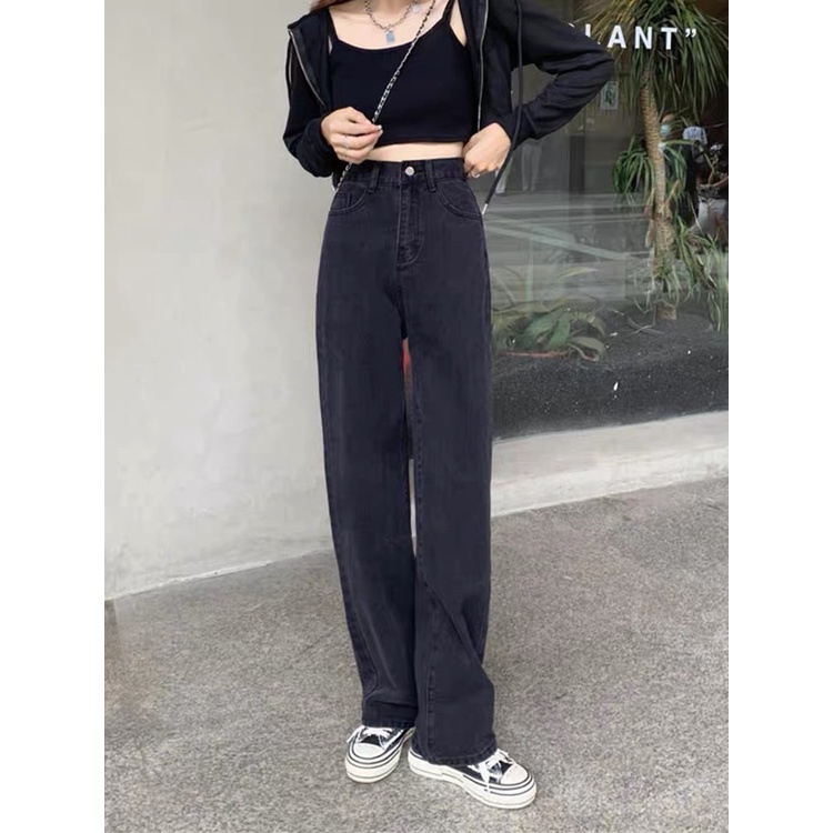Quần jeans quần kaki ống suông nâu sữa cạp cao siêu hack chân siêu tôn dáng-mã Kaki Suông