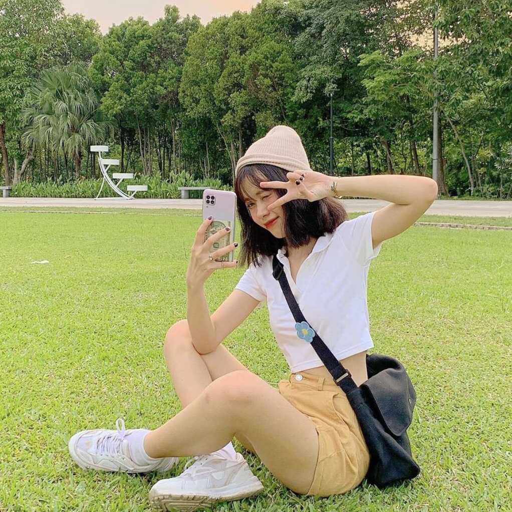 Áo Croptop Ngắn Tay Cổ Polo Siêu Xinh MIMILA Áo Croptop Cổ Bẻ Nữ Chất Thun Co Giãn Thoáng Mát - MA031