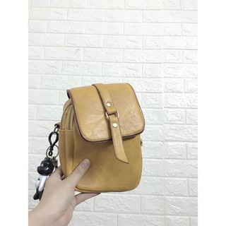 BALO ĐEO CHẤT DA CÓ MÓC GẤU XINH