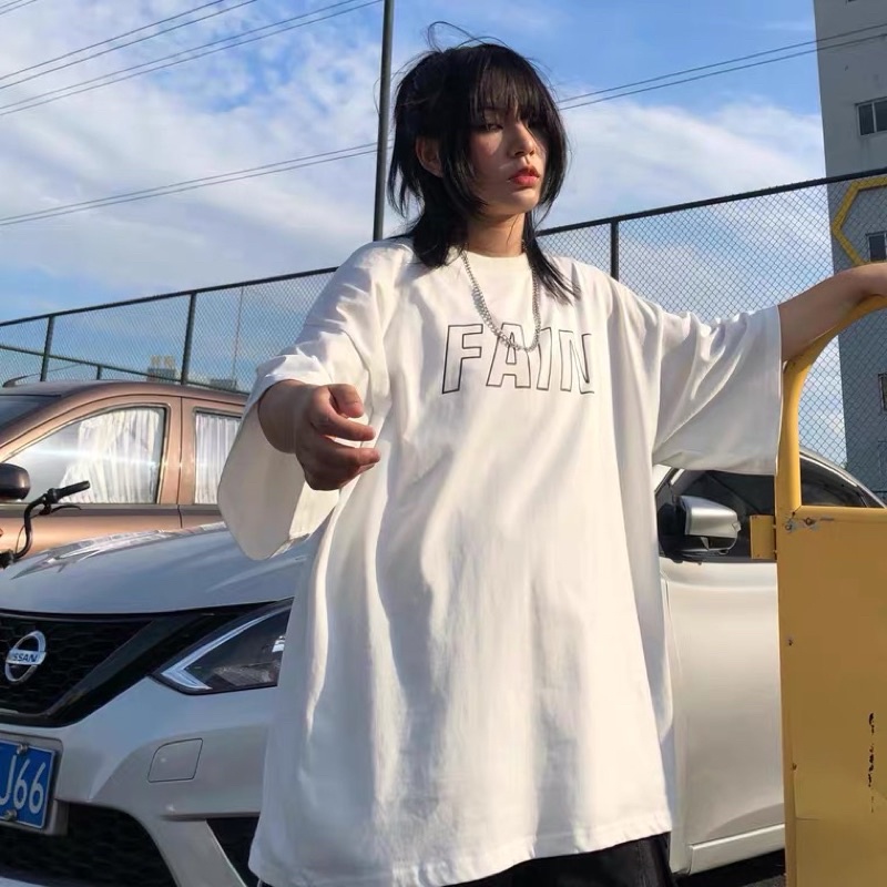 Áo phông shopcossi ,áo thun tay lỡ chất cotton in hình FAIN