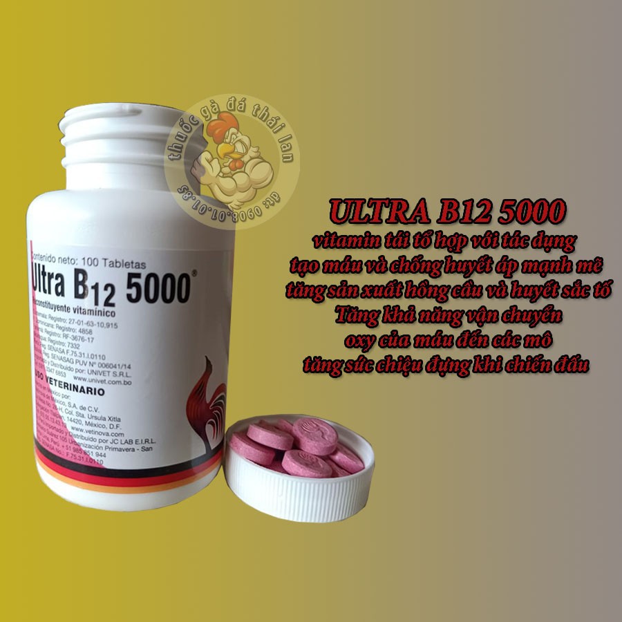 Ultra b12 5000 - T.h.u.ố.c cao cấp mexico - chiếc lẻ 10 viên