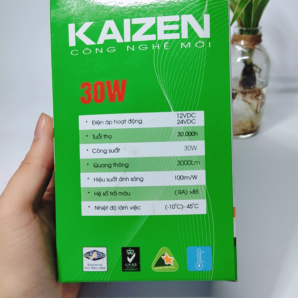 🏡BÓNG ĐÈN LED 30W CẶP BÌNH ĐIỆN ẮC QUY 12V, BÒN ĐÈN DÙNG ĐIỆN ẮC QUY KAIZEN