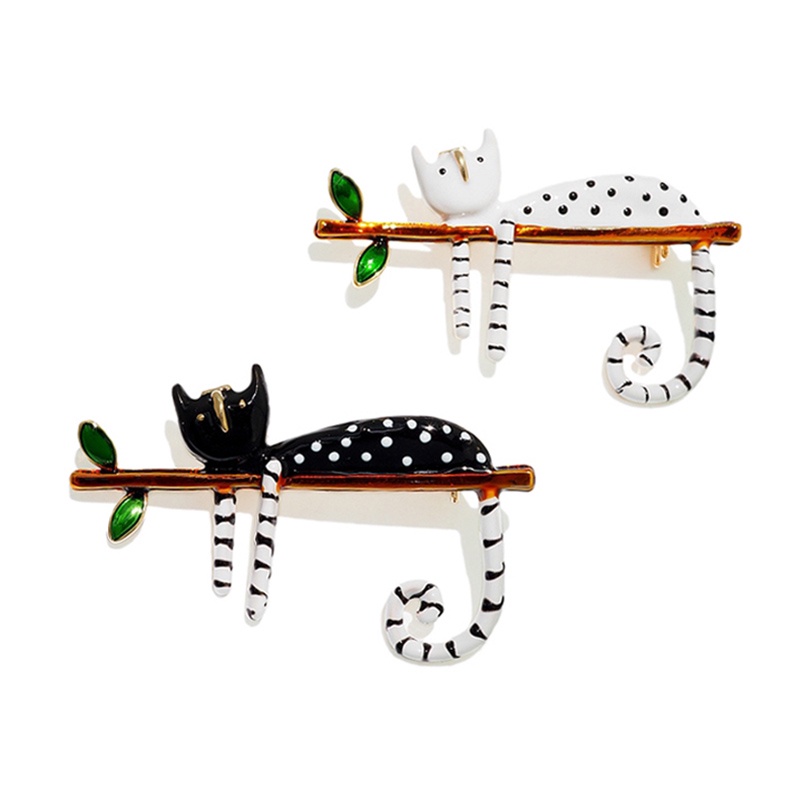 Ghim cài áo hình chú mèo trên nhánh cây thời trang xinh xắn