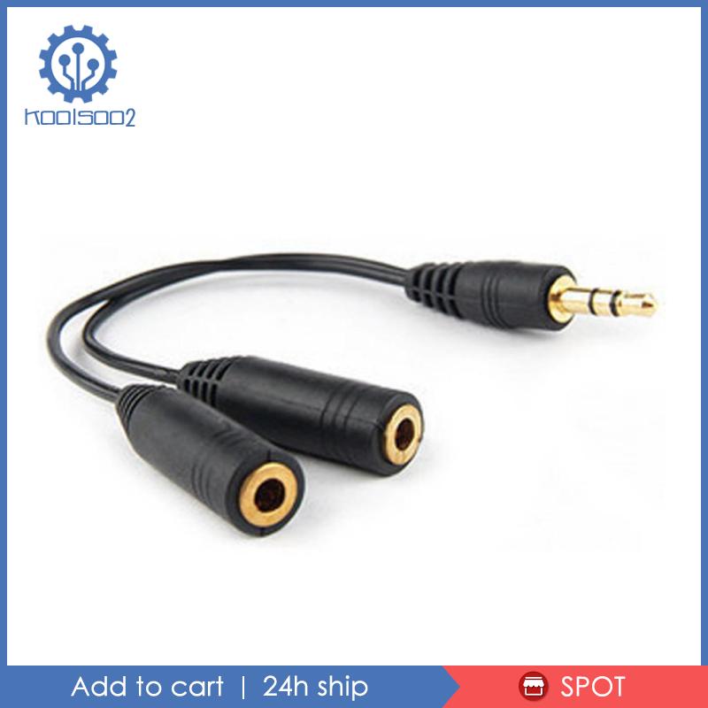 Dây Cáp Chia Nguồn Chữ Y Màu Đen Nối Đầu Đực Sang Đầu Cái Koolsoo2 Cho Tai Nghe / Mic