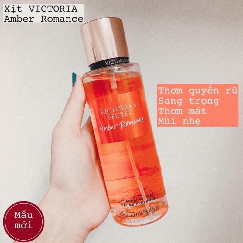 Xịt Body Mist 🍭FREESHIP 🍭 Xịt thơm Victoria’s Secret Amber Romance - Chính Hãng - Lưu hương lâu