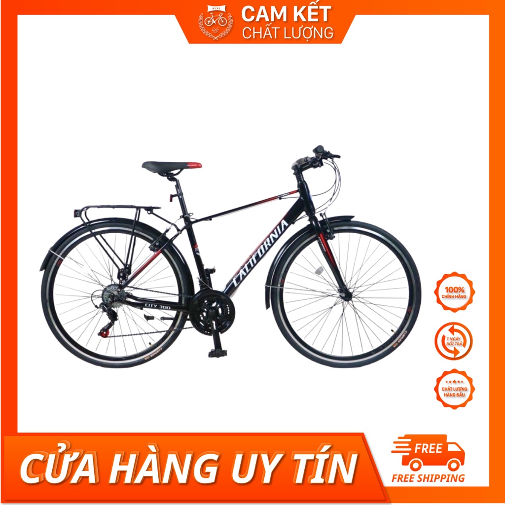 Xe đạp thể thao đường phố California City 300.Khung nhôm bộ chuyển động Shimano.Tặng kèm báo và bình nước.