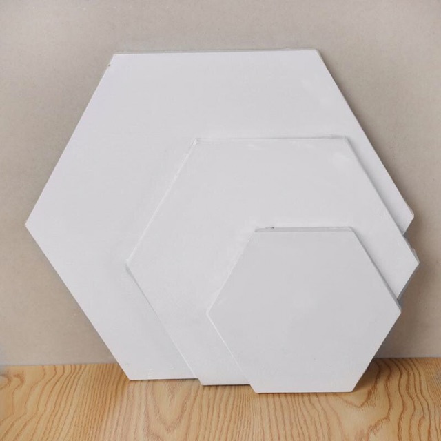 Toan vẽ LỤC giác đã căng satxi gỗ cạnh 12cm, 15cm, 18cm, 20cm... nhận đặt size theo yêu cầu