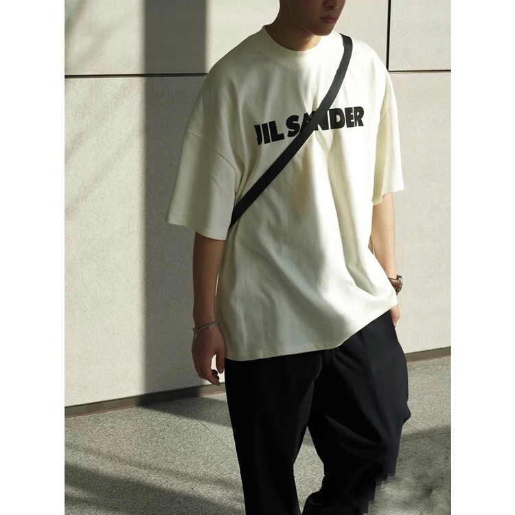 JILSANDER basic round neck simple short-sleeved letter print logo couple loose T-shirt