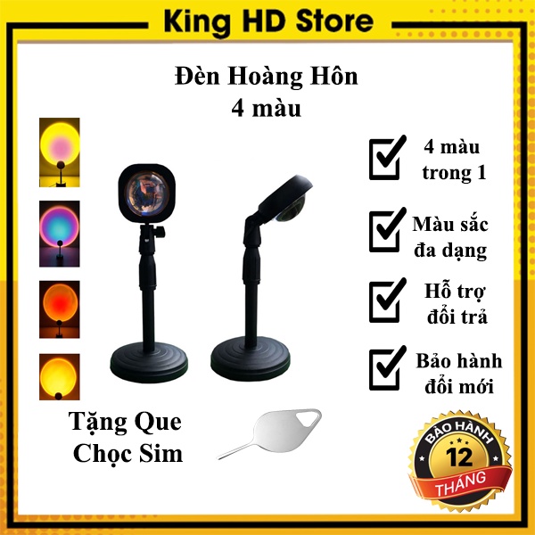 Đèn Hoàng Hôn Sunset Q08 , Đèn Led Sunset Bốn Màu Quay Phim - Chụp Ảnh - Quay Tiktok - Ánh Sáng Cực Đẹp