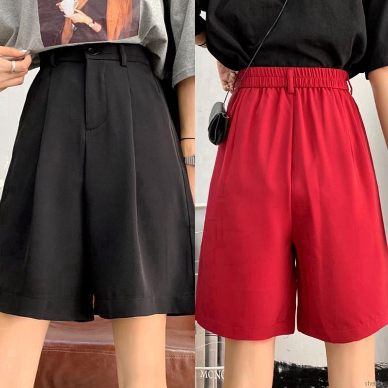 Quần Đùi Nữ Lưng Cao Ống Rộng