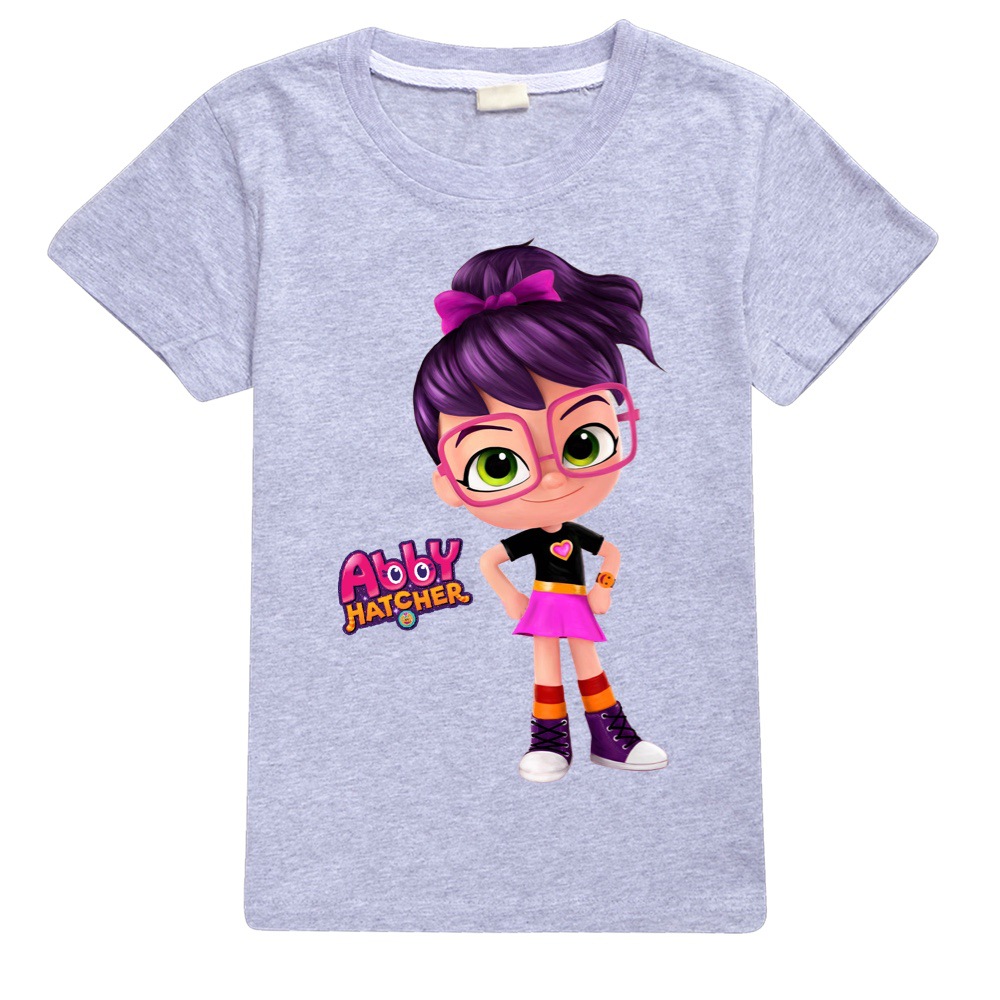 Abby hatcher 2021 boys pure cotton T-shirt 2-15 years old children's summer new fashion casual sweatshirt girls multicolor tops