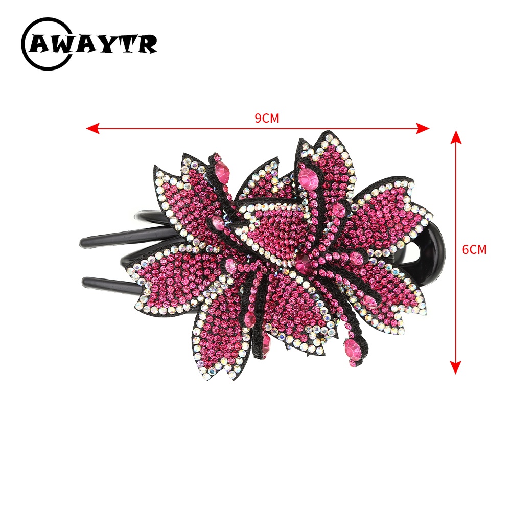 Kẹp Tóc Hình Hoa Đính Đá Pha Lê Phong Cách Retro Mới Cho Nữ