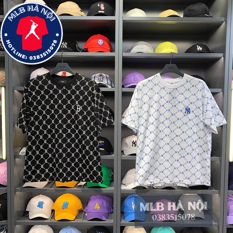 Áo thun tay ngắn Áo phông cộc tay nam nữ chính hãng MLB Diamond Monogram Hàn Quốc