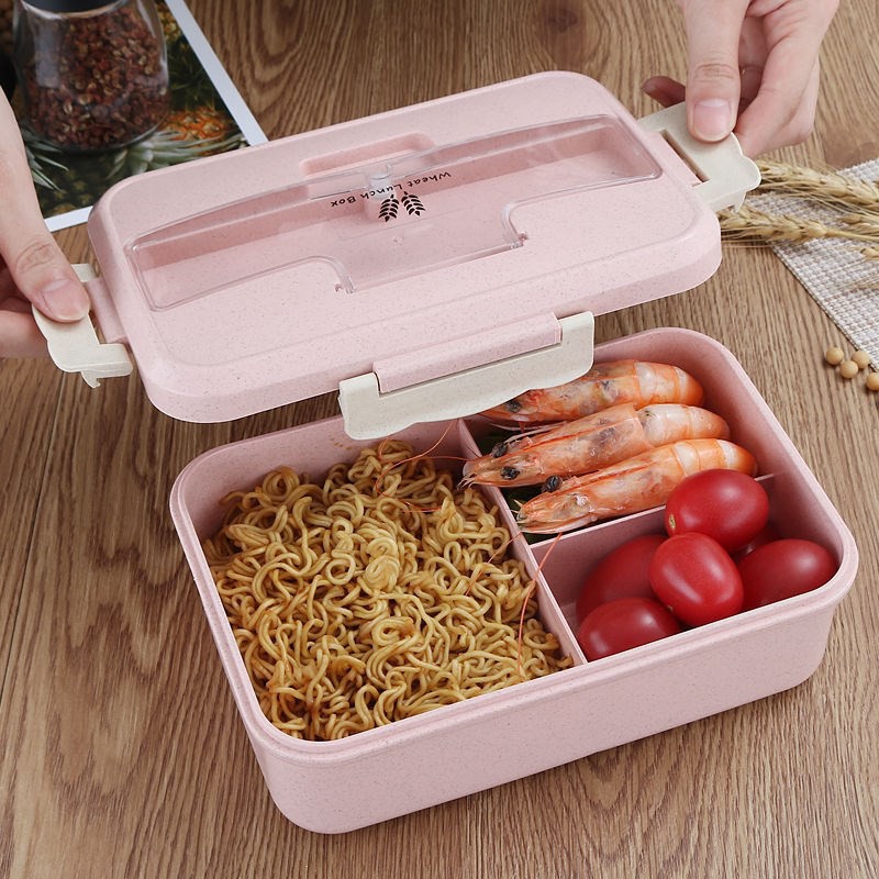 ⚡  Hộp cơm giữ nhiệt lúa mạch 3 ngăn kèm đũa thìa inox loại 1