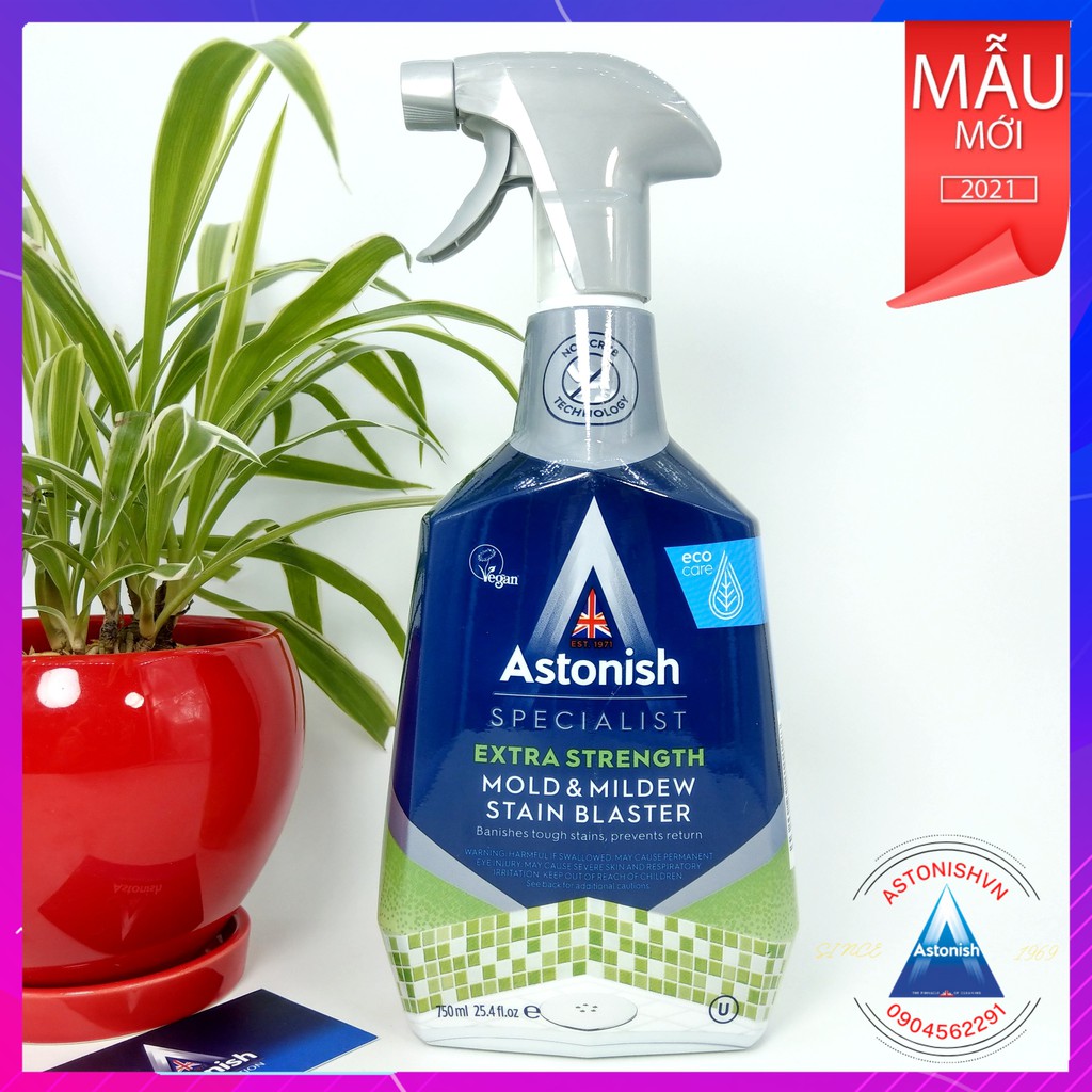 Tẩy Nấm Mốc Tường Nhà Trần Thạch Cao Ron Gạch Phòng Tắm Nhà Bếp Astonish C1120_750ml - chattayruadannang