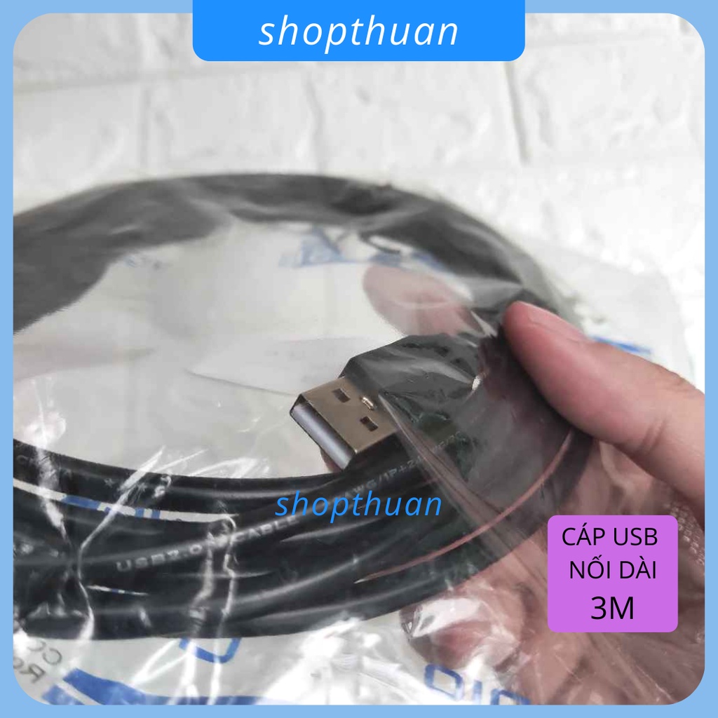Cáp USB nối dài 3 mét - Cáp có 1 đầu âm và 1 đầu dương