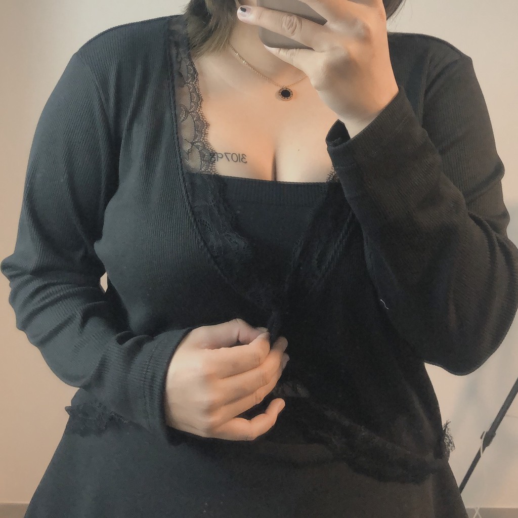 áo croptop bigsize , khoác bigsize , có viền ren nữ tính , hack được bắp tay to cho nàng mũm mĩm