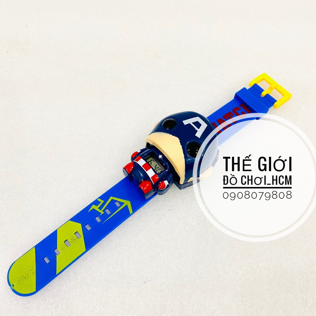 [HOT-NHIỀU MẪU] Đồ chơi đồng hồ đeo tay hình siêu nhân, siêu anh hùng Marvel cho bé thích Spiderman, Ironman… 899A-3
