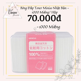 Bông Đắp Toner, Tẩy Trang Miniso Nhật Bản - 1000 Miếng/Hộp