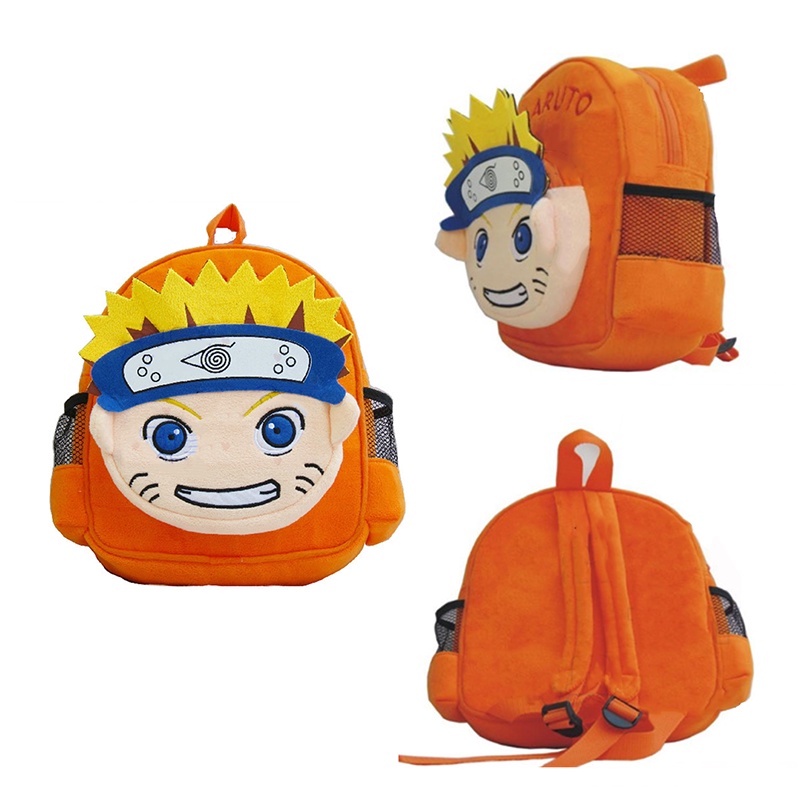Balo nhung lông hình Naruto hoạt hình lập thể quà tặng trẻ em