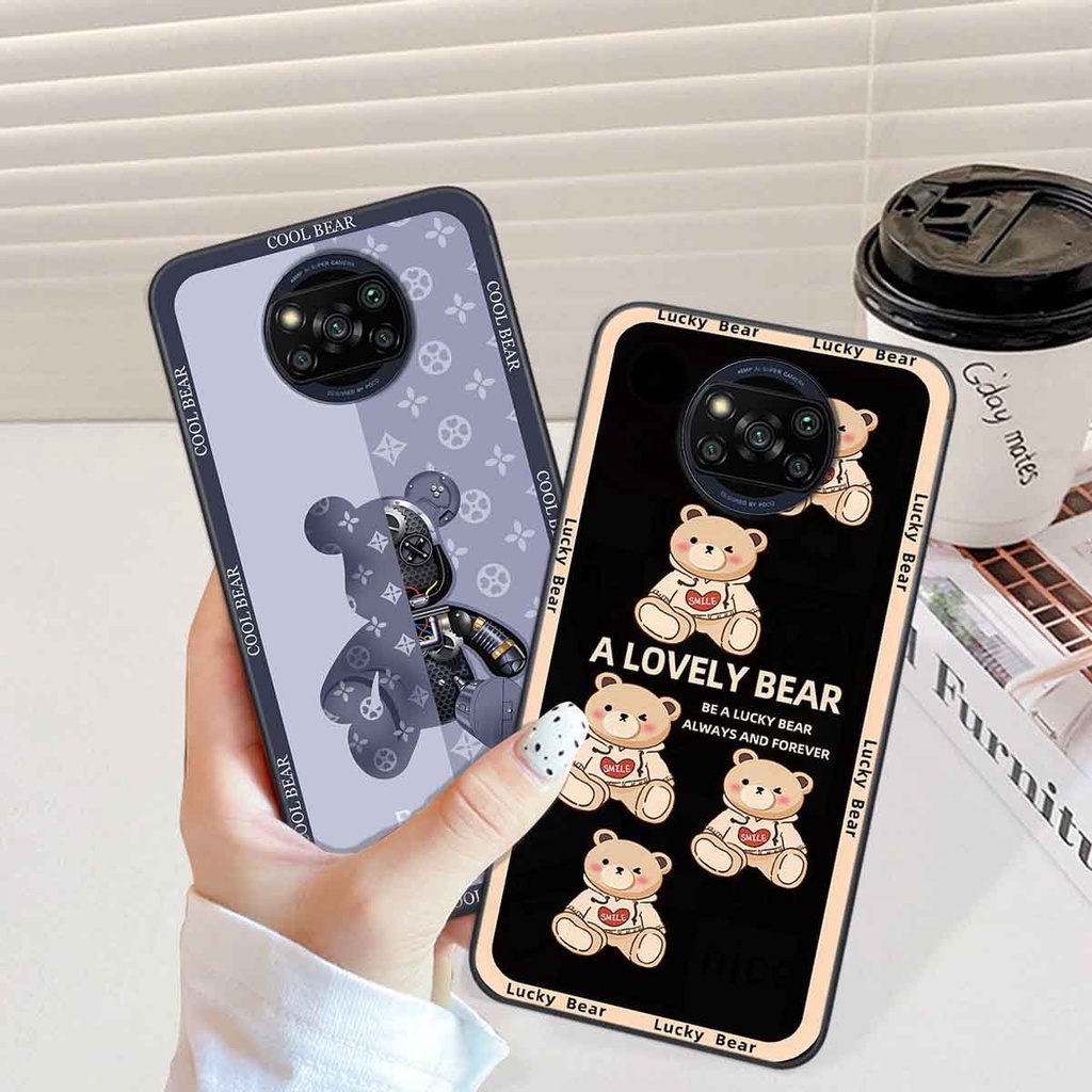 Ốp Xiaomi Poco X3 / Poco X3 Pro bear brick, gấu đáng yêu, dễ thương
