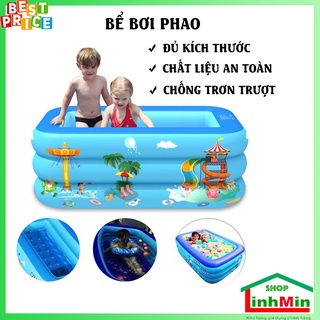 Bể bơi phao 3 tầng cho bé, hồ bơi tắm cho trẻ em dày dặn, chống trượt, đủ kích thước, hàng cao cấp