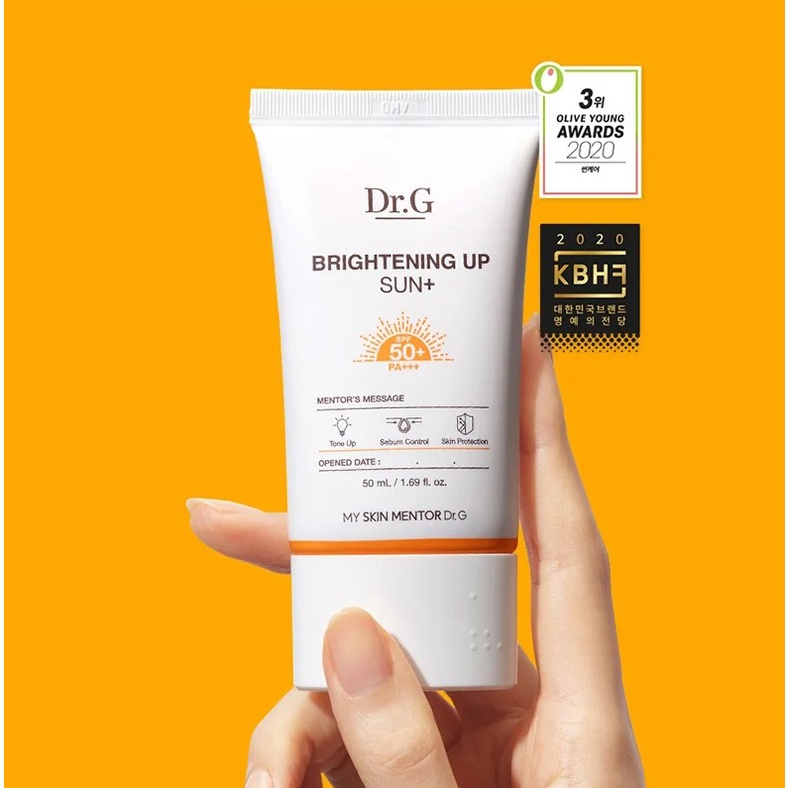 Kem Chống Nắng Vật Lý, Chống Ánh Sáng Xanh, Kiềm Dầu Giảm Mụn Dành Cho Da Nhạy Cảm Dr.G Mild Up Sun+ SPF 50+/ PA++++