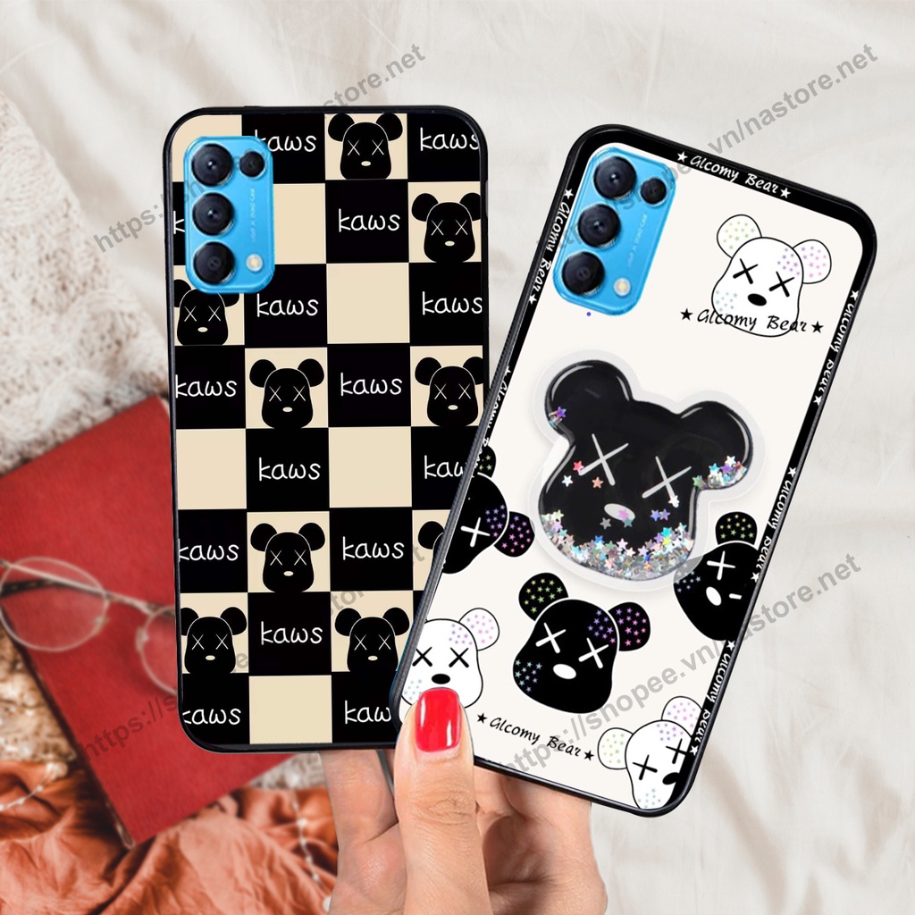Ốp lưng Oppo Reno5 4G / Reno5 5G / Reno 5 trái tim họa tiết caro, mikey họa tiết beabrick kaws cute
