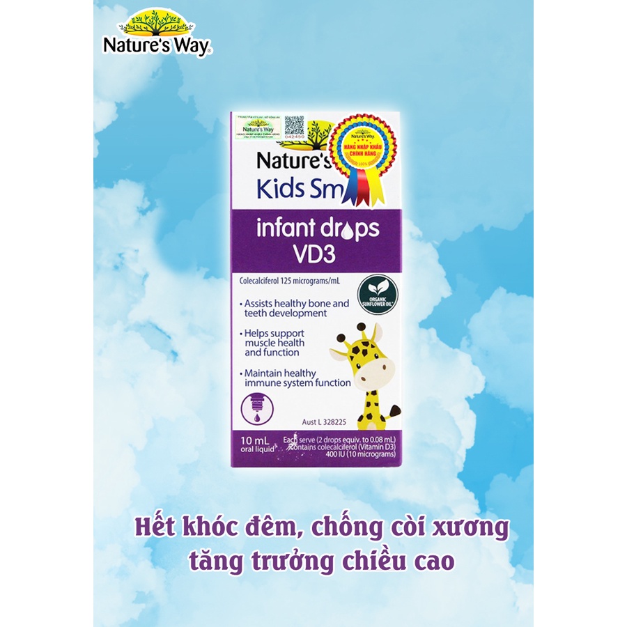 Siro Uống Nature's Way Kids Smart Infant Drops VD3 Bổ Sung Vitamin D Cho Bé 10ml