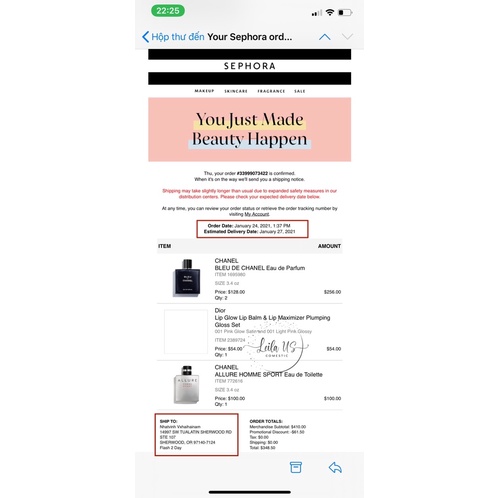 Nước hoa Bleu de Chanel Eau de Pafurm - Bill US