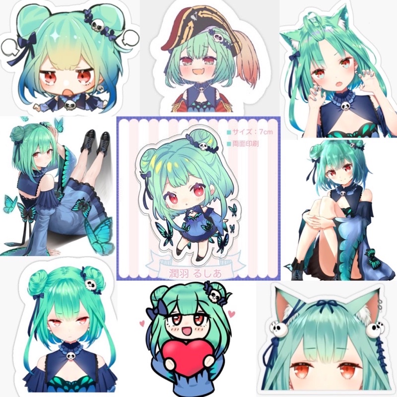 Ảnh dán Sticker Uruha Rushia Hololive 30-60 cái ép lụa khác nhau /Hình dán decal vtuber Uruha Rúhia