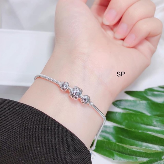 LẮC TAY NỮ MẶT BI PHAY SANG CHẢNH - TRANG SỨC BẠC S925
