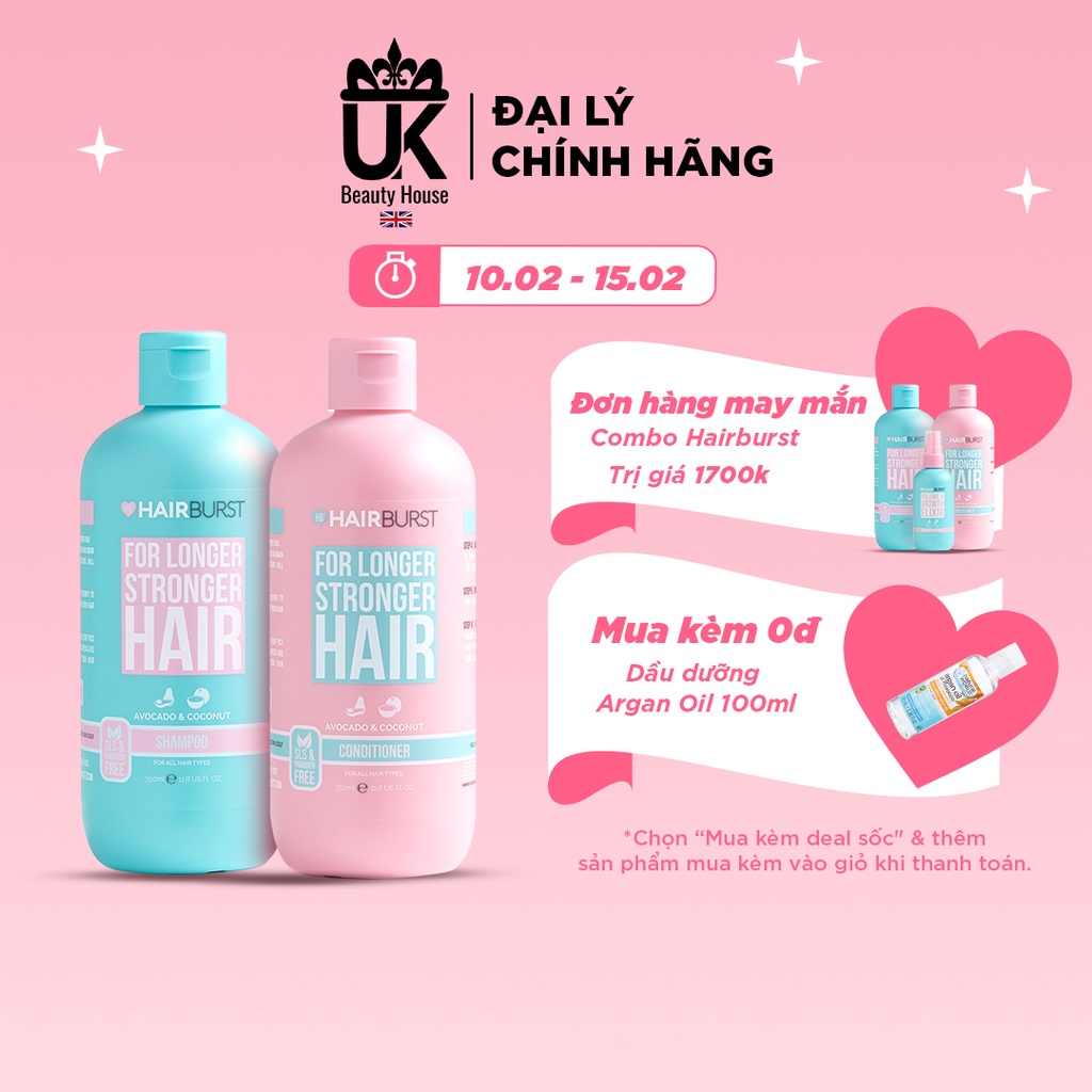 COMBO GỘI XẢ KÍCH THÍCH TÓC MỌC NHANH HAIRBURST 350ML/ CHAI