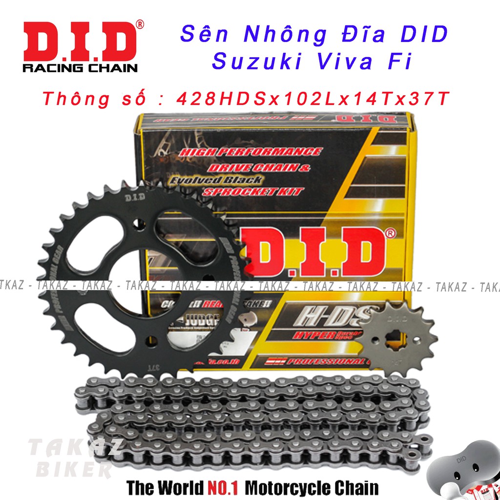 [ Viva Fi ] Sên nhông dĩa DID Suzuki Viva Fi - HDS 10 ly Thái Lan 100%