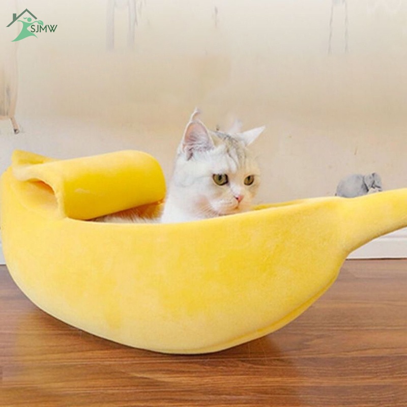 Giường Ngủ Mềm Mại Hình Quả Chuối Dễ Thương Dành Cho Mèo/Mèo/Thú Cưng