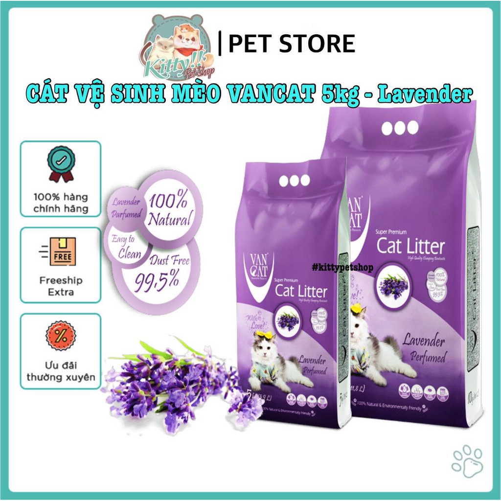 Cát vệ sinh VanCat Cat Litter, cát vệ sinh Thổ Nhĩ Kỳ, cát vệ sinh khử mùi, siêu vón, không bụi - Kitty Pet Shop