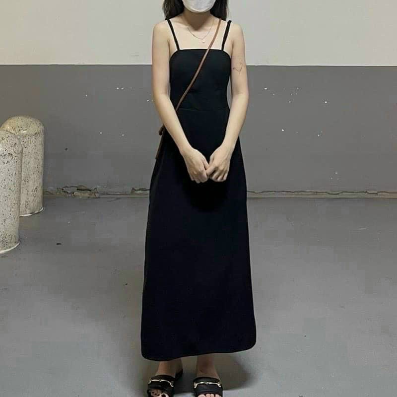ĐẦM ĐEN 1 DÂY HỞ LƯNG