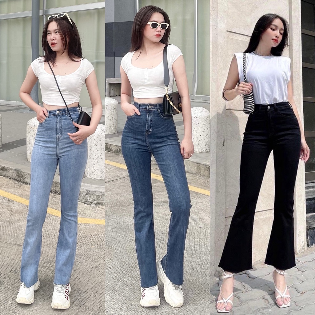 Quần Jean Nữ Ông Loe Lưng Cao Lai Cắt MaiKa Jeans