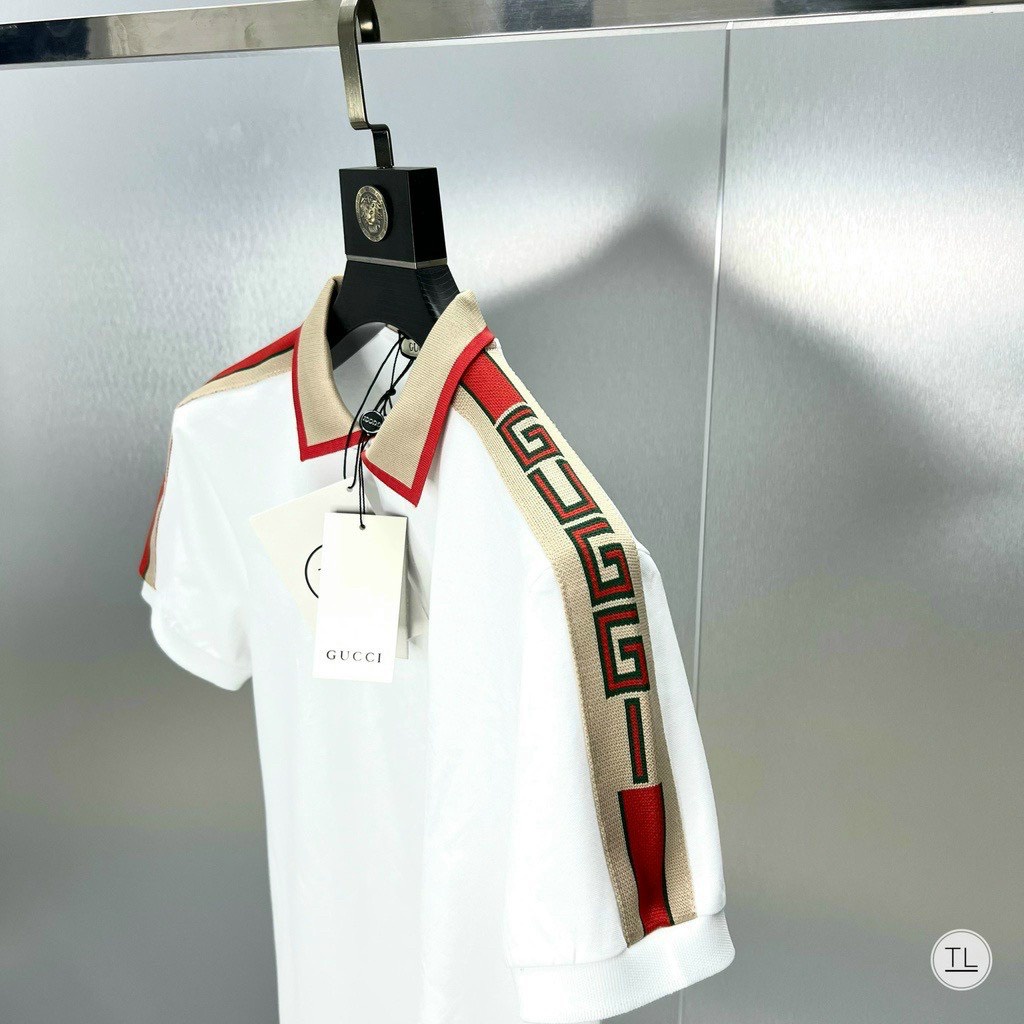 Áo polo gucci cổ bẻ chữ bên vai cao cấp