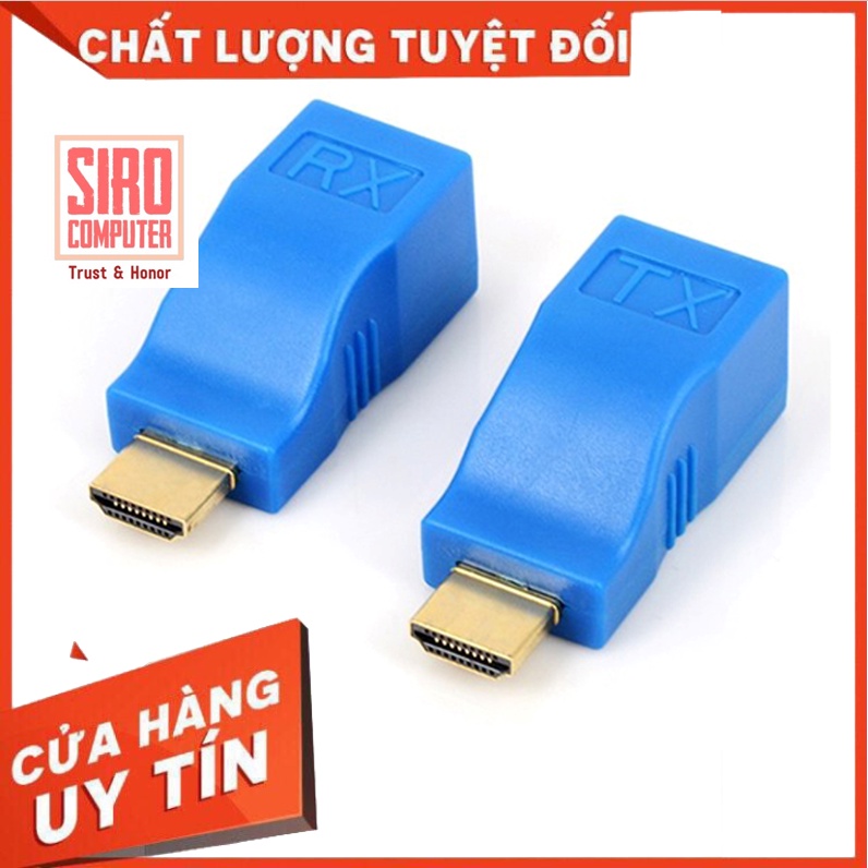 Bộ khuếch đại HDMI qua RJ45 ( cáp mạng ) kéo dài 30m ( HDMI to lan ) - Bộ chuyển đổi HDMI TO LAN 30m