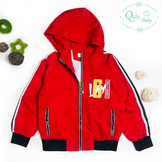 Áo khoác dù màu đỏ số 6 cho bé trai