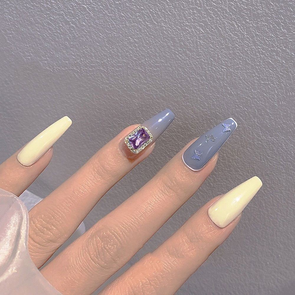 [Hàng mới về] Đá kim cương giả hình chữ nhật đính móng trang trí nghệ thuật 3D