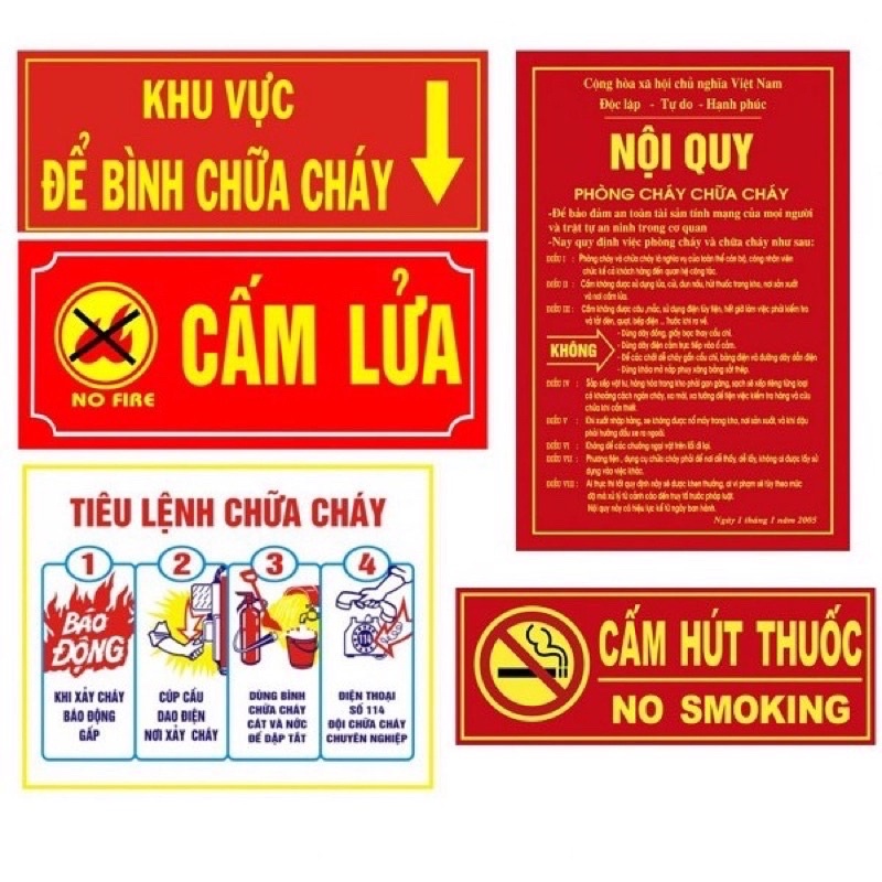 BỘ NỘI QUY PCCC/ TIÊU LỆNH/ CẤM LỬA/ CẤM THUỐC