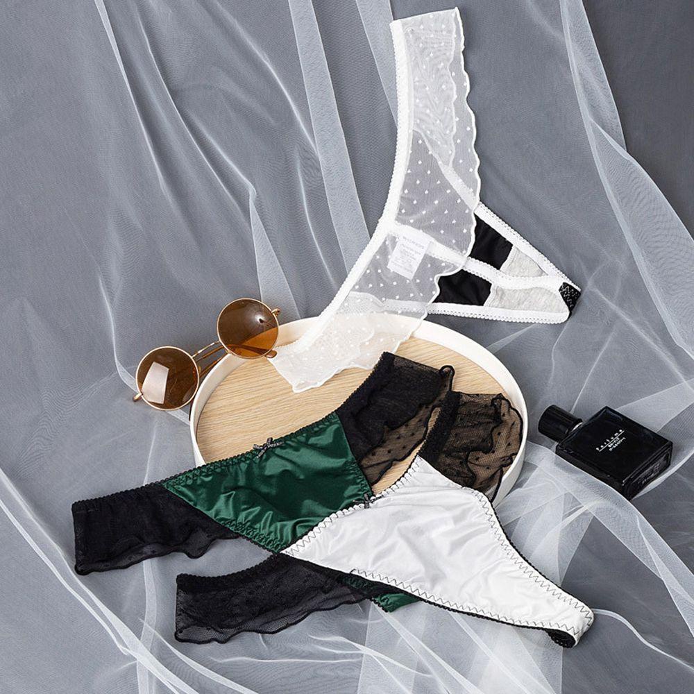 Quần Lót Cotton Phối Ren Lưng Chữ T Gợi Cảm Cho Nữ