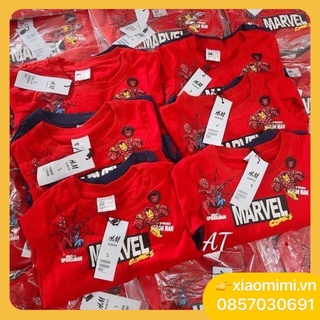 Áo siêu nhân cho bé trai , combo 2 Áo thu đông Người Nhện Spider Man cổ tròn màu đỏ than cho bé
