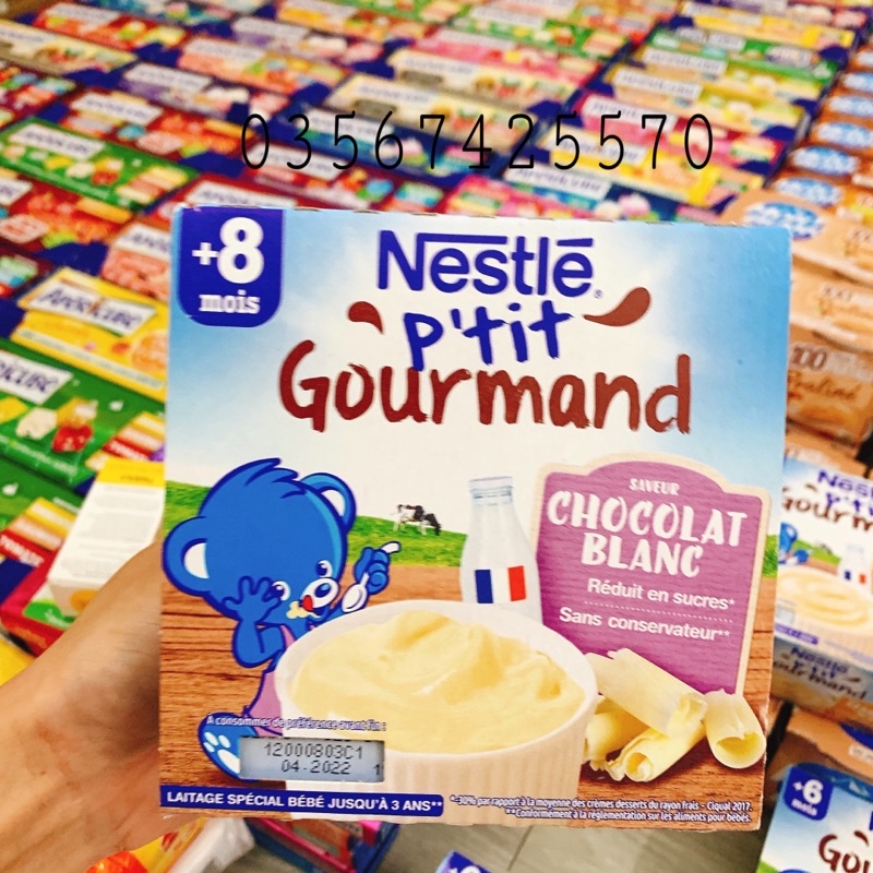 (Air✈️ đủ bill) Váng sữa Nestle Pháp cho bé  6m (4×100g)