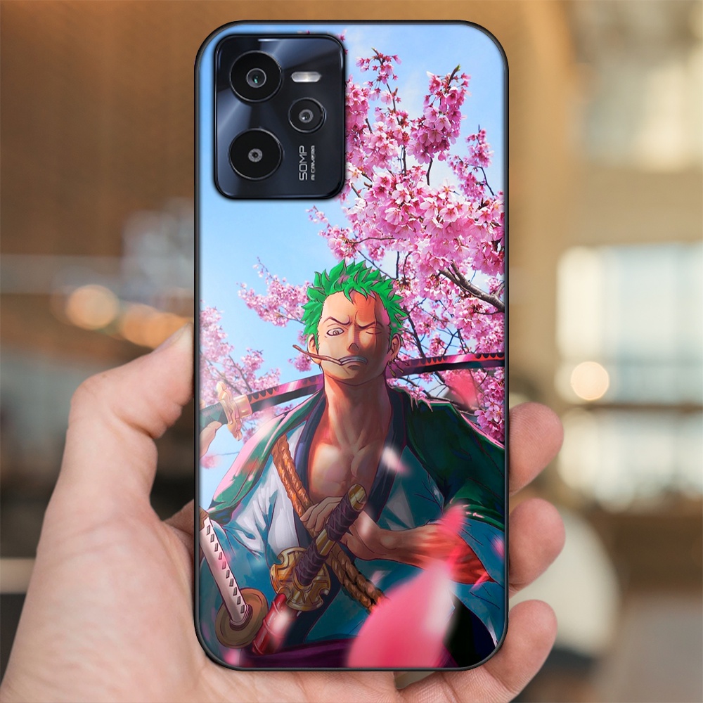 Ốp lưng Realme C35 viền đen in hình Zoro One Piece