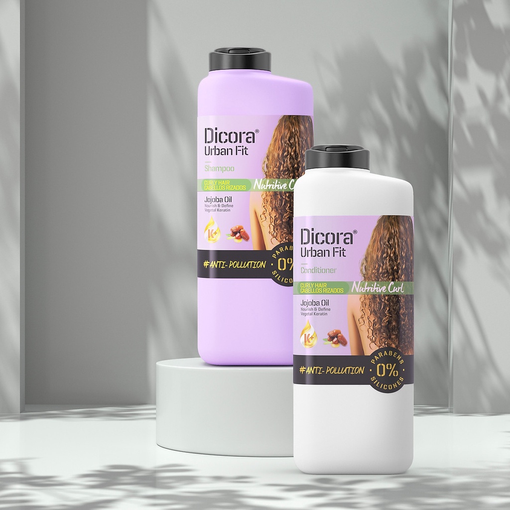 Dầu Gội - Xả Dicora Urban Fit chiết xuất tinh dầu Jojoba dành cho tóc xoăn - 400ml
