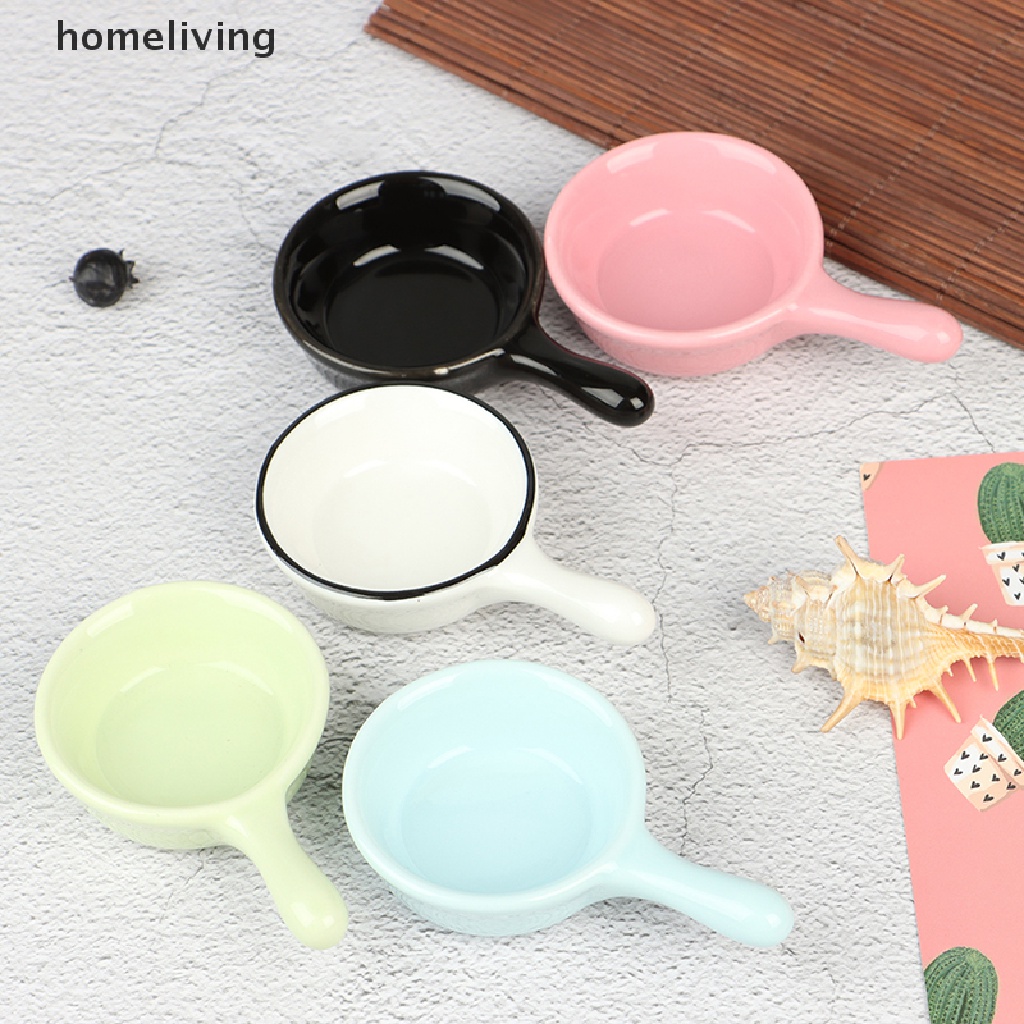 1 Nồi Sứ Nấu Ăn Mini 9.5 * 6cm Tỉ Lệ 1 / 6 Trang Trí Nhà Búp Bê